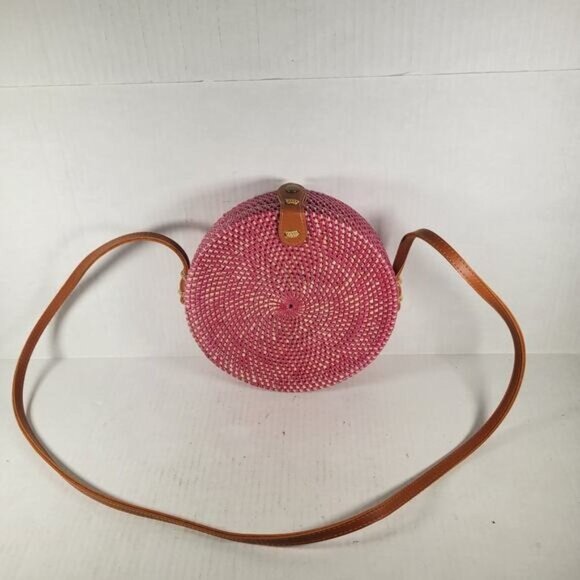 Boho Round Beach Summer Cottage Coastal Boho Hippie Straw Woven Crossbody Bag - Picture 1 of 8